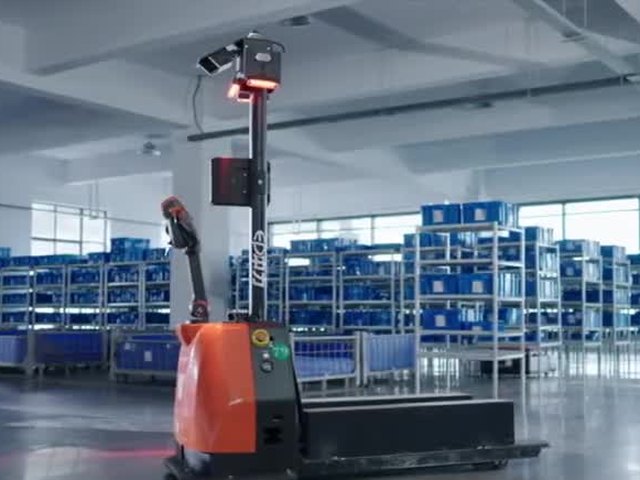 AGV forklift with a LiDAR sensor